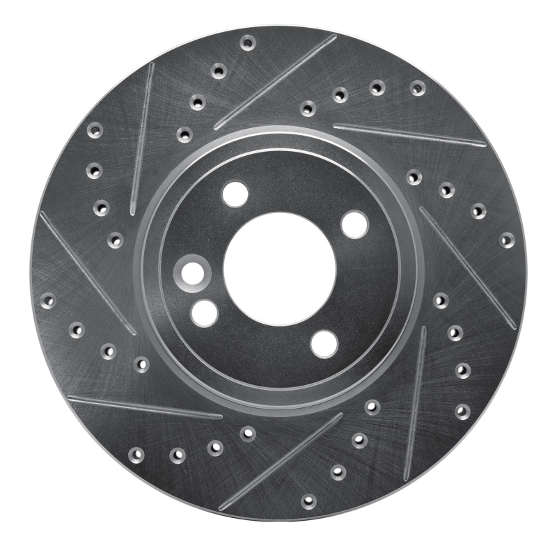 Mini Cooper Brake Rotor (1) - Front Left - R1 Concepts - Drilled & Slotted - Silver - `02-`06